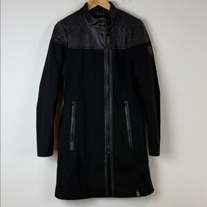 RUDSAK Myranda 2 Black Trench Coat with Leather Accents Size Medium